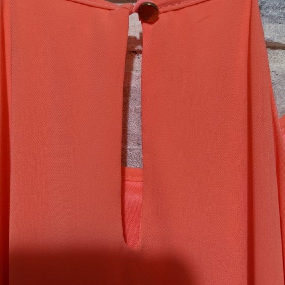Ya Los Angeles Pink tiered trapeze‎ dress chiffon sz S - Picture 6 of 7